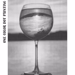 One Color Dot Painting Vinglas Solnedgång 40x50