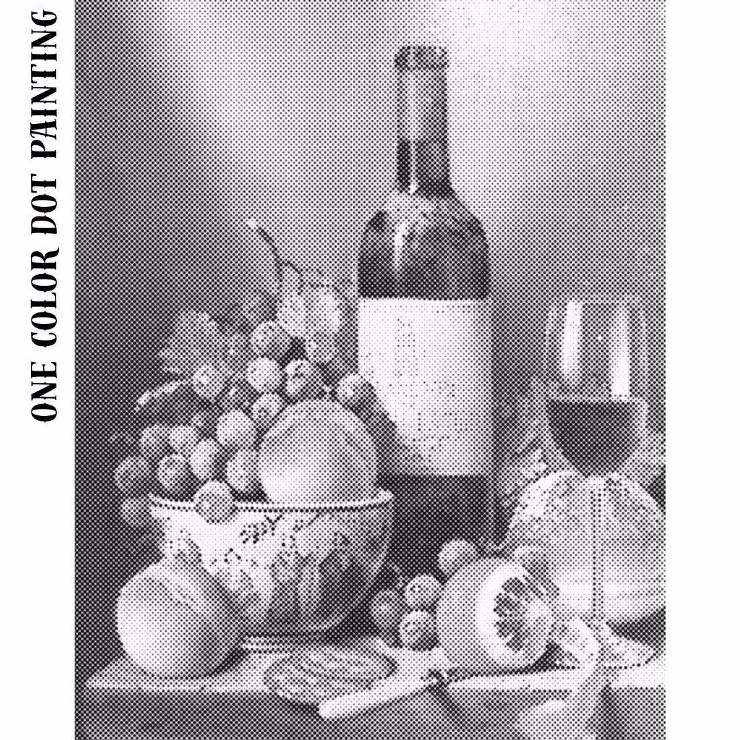 One Color Dot Painting Vin Och Druvor 40x50