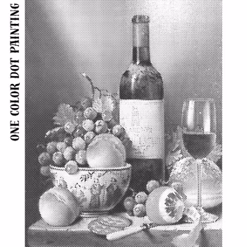 One Color Dot Painting Vin Och Druvor 40x50