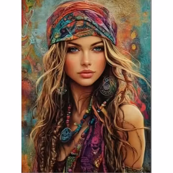 Diamanttavla Boho Girl 40x50
