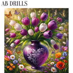 Diamanttavla AB Tulips 40x40
