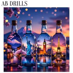 Diamanttavla AB Drills Bottles Famous 50x50