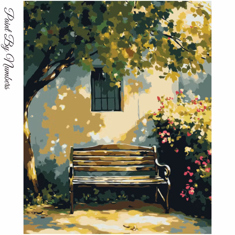 Paint By Numbers Trädgårdsbänk 40x50