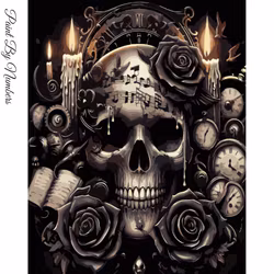 Paint By Numbers Skull Candles 40x50
