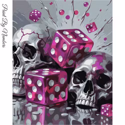 Paint By Numbers Skull Dices 40x50