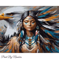Paint By Numbers Woman And Eagle 40x50
