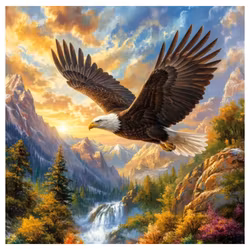 Diamanttavla Eagle 40x40 - Leverans vecka 13-14