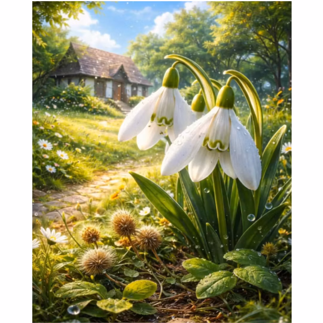 Diamanttavla Snödroppar 30x40 - Leverans vecka 13-14