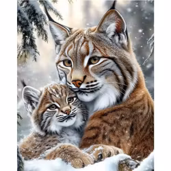 Diamanttavla Lodjur 40x50 - Leverans vecka 13-14