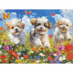 Diamanttavla Happy Dogs 40x50 - Leverans vecka 13-14