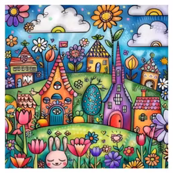 Diamanttavla Spring City 40x40 - Leverans vecka 13-14