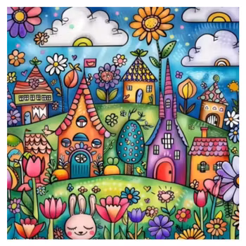 Diamanttavla Spring City 40x40 - Leverans vecka 13-14