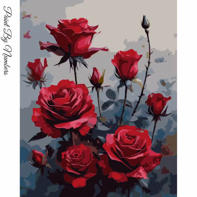 Paint By Numbers Röda Rosor 40x50 - Leverans Vecka 15