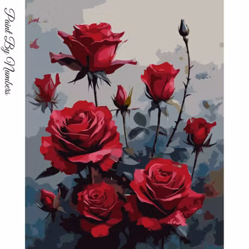 Paint By Numbers Röda Rosor 40x50