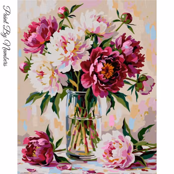 Paint By Numbers Pionbukett 40x50