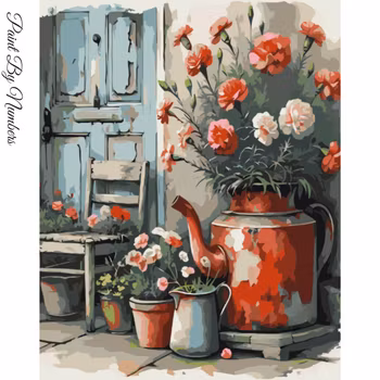 Paint By Numbers Blommor I Kannor 40x50