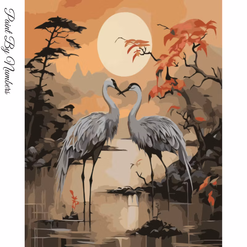 Paint By Numbers Kinesiska Tranor 40x50