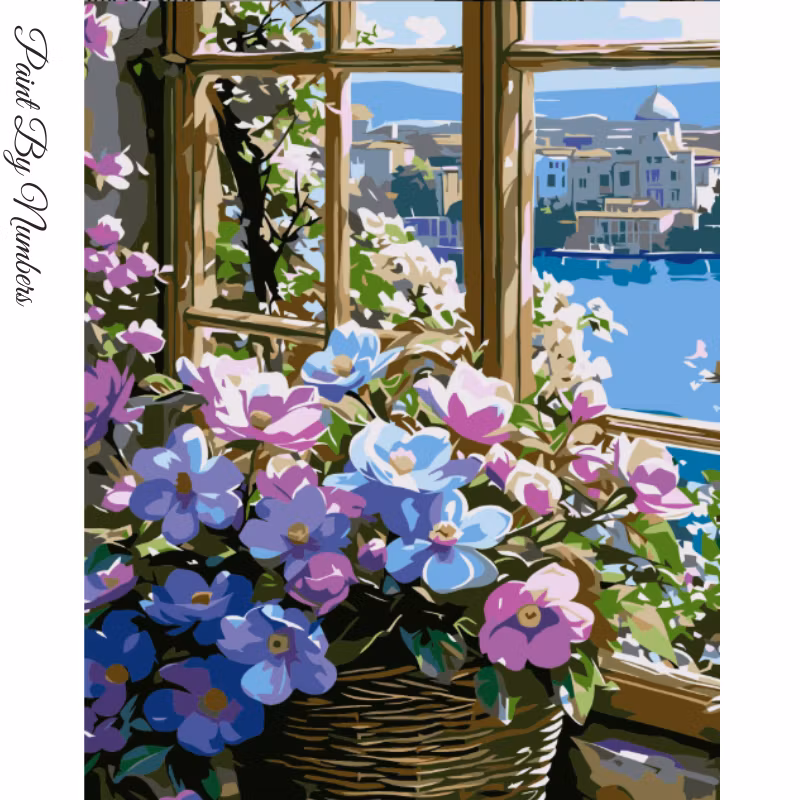 Paint By Numbers Window View 40x50