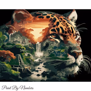 Paint By Numbers Temple Leopard 40x50
