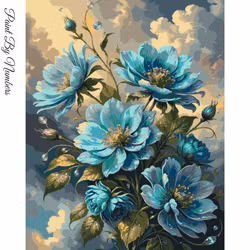Paint By Numbers Blue Flowers 40x50 - Leverans vecka 18