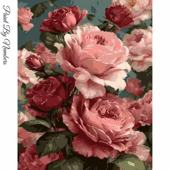 Paint By Numbers Rosor 40x50 - Leverans vecka 18