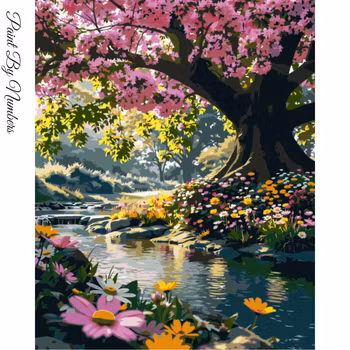 Paint By Numbers Blomsterträd 40x50 - Leverans vecka 18