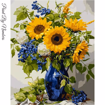 Paint By Numbers Solrosbukett 40x50 - Leverans vecka 18