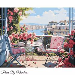 Paint By Numbers Blomsterterass 40x50 - Leverans vecka 18