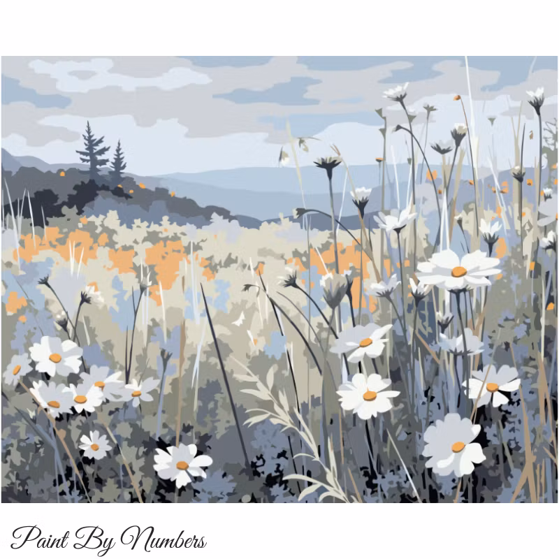 Paint By Numbers Prästkragar 40x50 - Leverans vecka 18