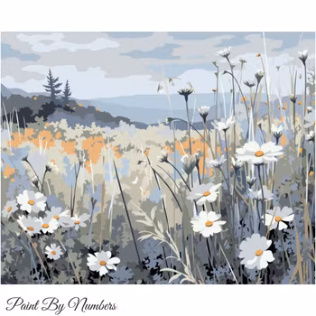 Paint By Numbers Prästkragar 40x50 - Leverans vecka 18