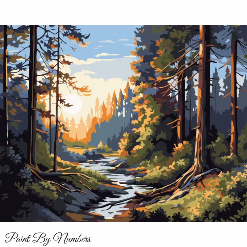 Paint By Numbers Skogsbäck 50x40  - Leverans vecka 18