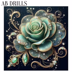 Diamanttavla AB Drills Ros Smaragd 40x40