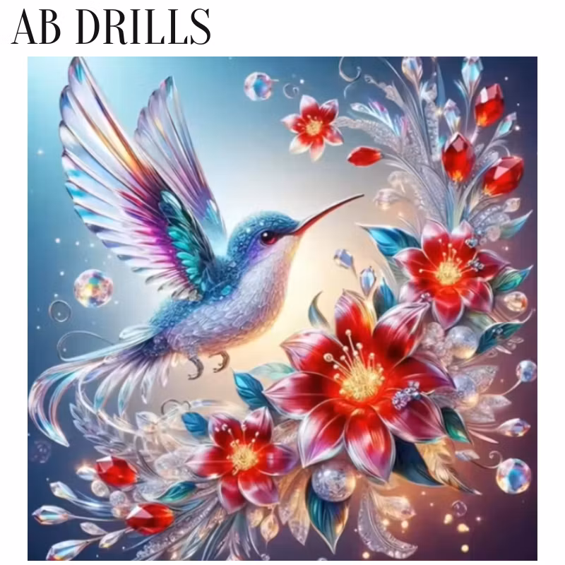 Diamanttavla AB Drills Chrystal Hummingbird 40x40