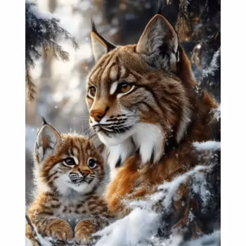 Diamanttavla Lodjur 40x50