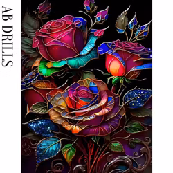 Diamanttavla AB Drills Color Roses 40x50