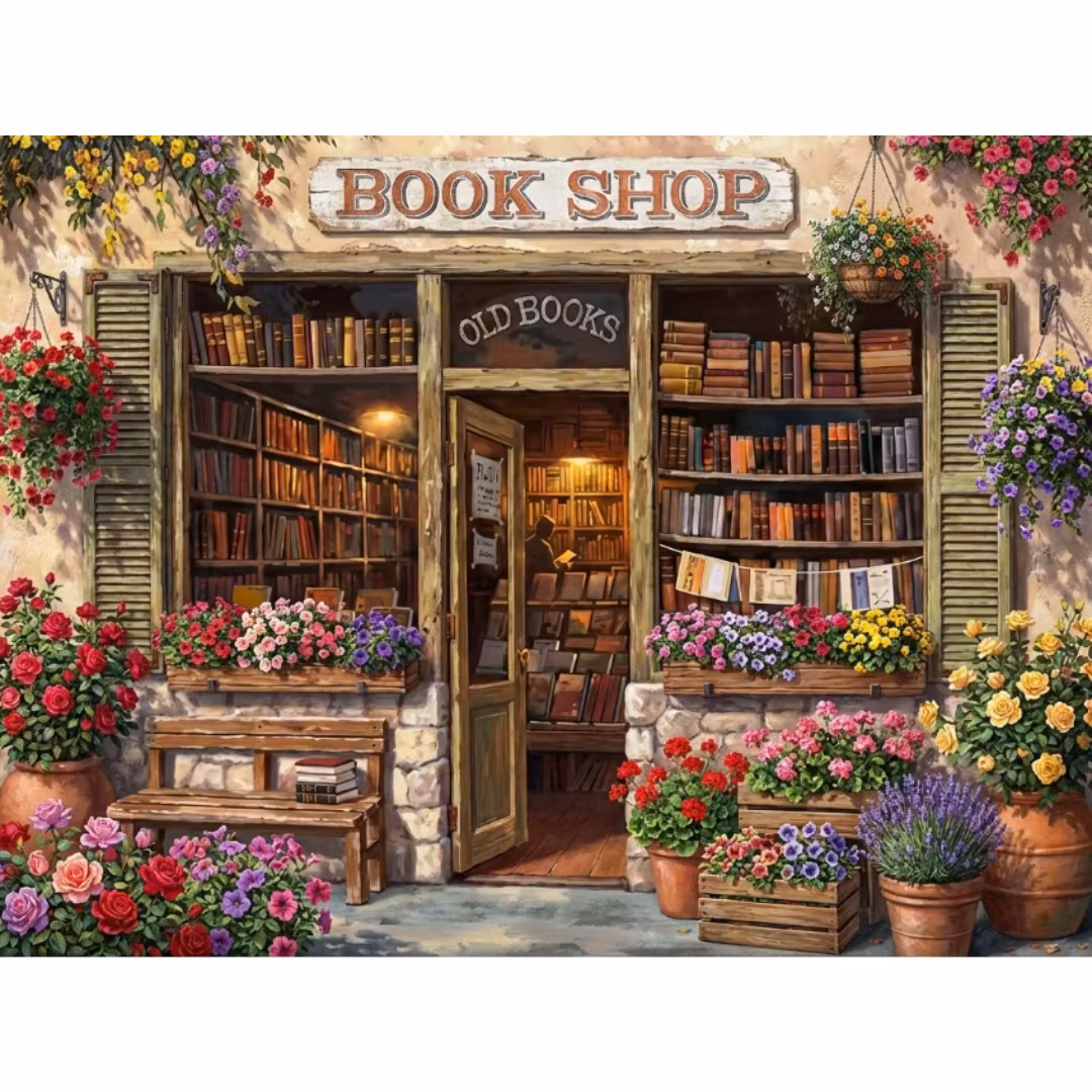 Diamanttavla Bookshop 40x50