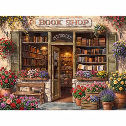 Diamanttavla Bookshop 40x50