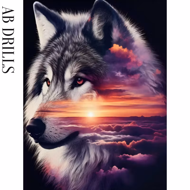 Diamanttavla AB Drills Wolf Nature 40x50