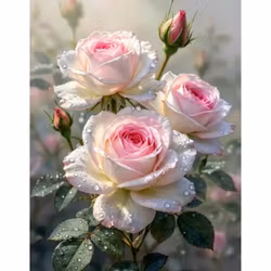 Diamanttavla Pink Roses 40x50