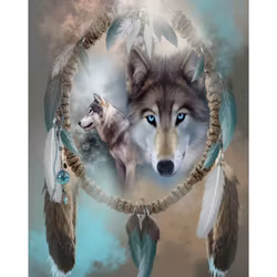 Diamanttavla Varg Drömfångare 40x50