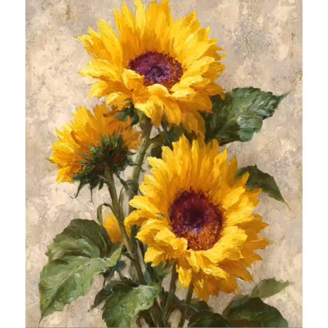 Diamanttavla Solrosor 40x50