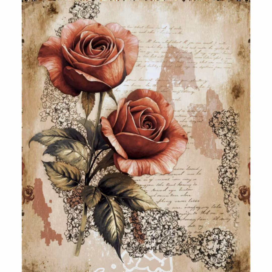Diamanttavla Rose Vintage 40x50 - Leveans vecka 19-20