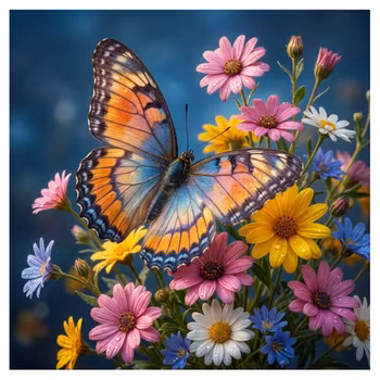 Diamanttavla Beautiful Butterfly 40x40 - Leverans vecka 19-20