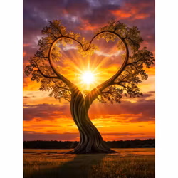 Diamanttavla Sunset Tree 40x50 - Leveans vecka 19-20