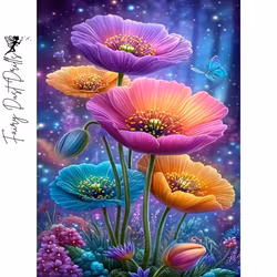 Diamanttavla Fairy Dust Drills Vivid Flowers 40x50 - Leverans vecka 19-20