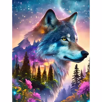 Diamanttavla Wolf Nature 40x50 - Leveans vecka 19-20