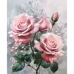 Diamanttavla Rosa Rosor 40x50 - Leveans vecka 19-20