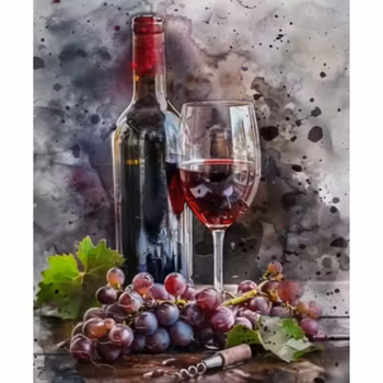 Diamanttavla Vin Och Druvor 40x50 - Leveans vecka 19-20