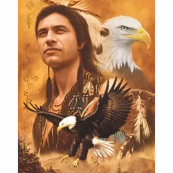 Diamanttavla Man And Eagles 40x50 - Leveans vecka 19-20