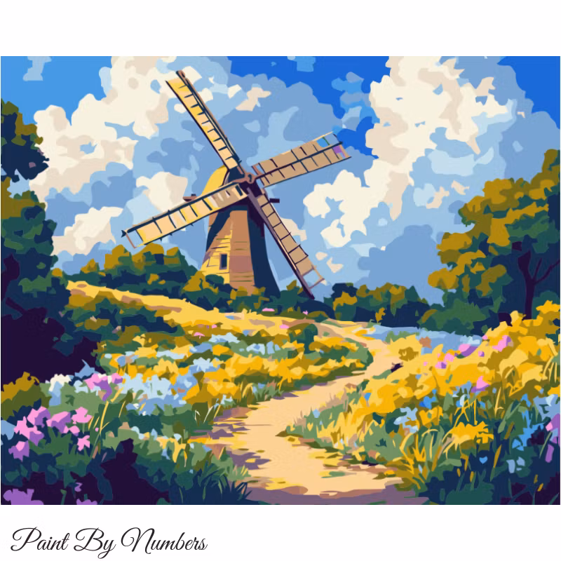 Paint By Numbers Väderkvarn 40x50 - Leverans Vecka 21-22